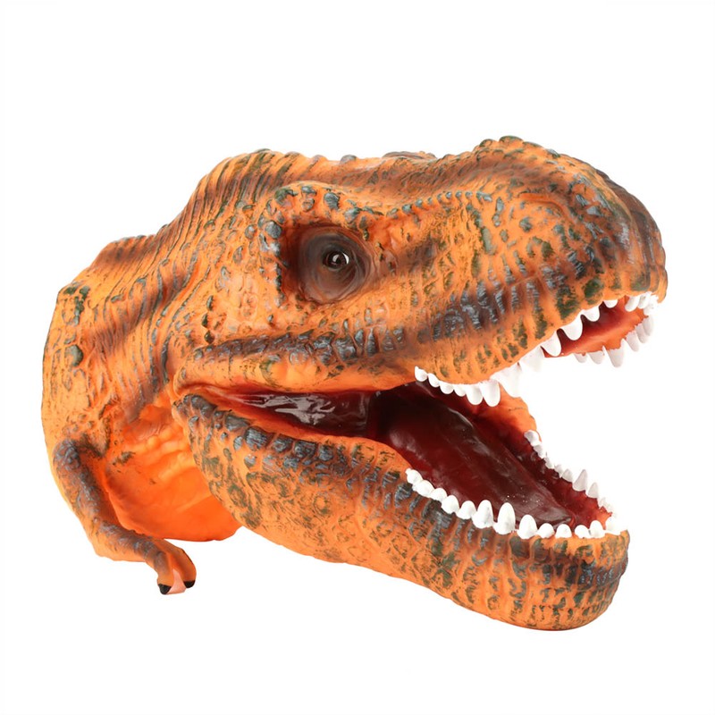 Soft Dinosaur Head Hand Puppet Kids Child Stories Role Play