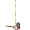 Value Arts Handmade Cloisonne Baby Blue Singing Bird Fan Pull
