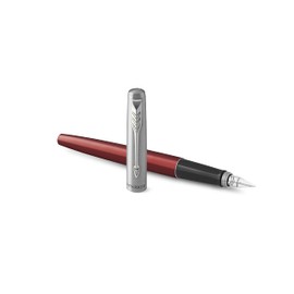 Parker Jotter Stainless Steel Fountain Pen - Kensington Red Lacquer - Medium Nib - London Edition