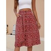 Naggoo Womens Daisy Print Skirt A-Line High Waist Casual Midi