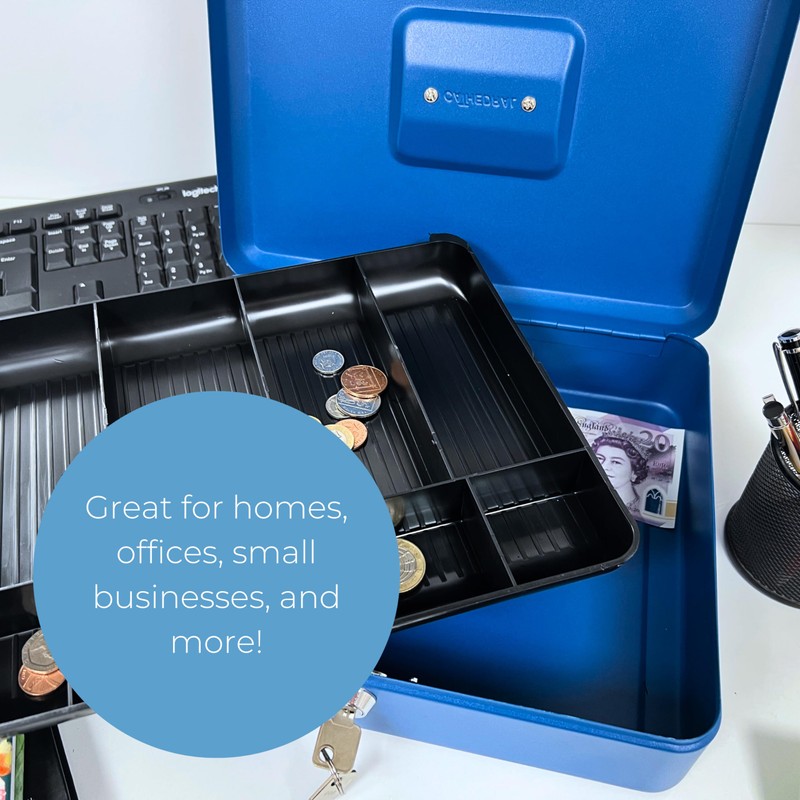 Cathedral Products Key Lockable Cash Box with Lift Out 6