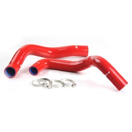 G-PLUS Silicone Radiator Coolant Hose Pipe Kit Clamps Compatible With 1994-1995 FORD MUSTANG GT/GTS/SVT V8,2PCS Red