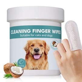 No Pawblems Dog Ear Wipes Finger, Dog Ear Cleaner, 50 Pcs (Coconut Scent)
