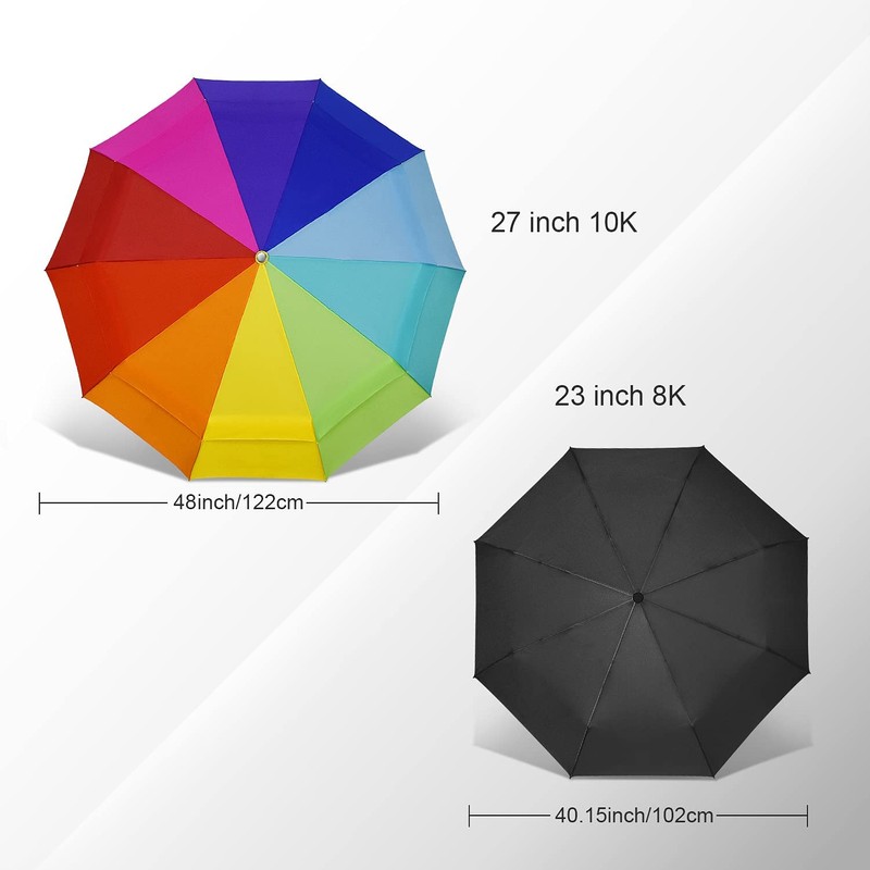 Lejorain Large Golf Umbrella Rainbow - Oversized 54inch Double Layer