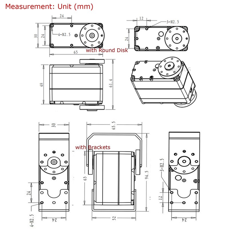 ANNIMOS 150KG Robot Servo Motor with Mount Brackets12V High Voltage
