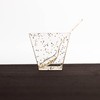 24 Clear 2 oz Disposable Gold Glittered Square Plastic Dessert