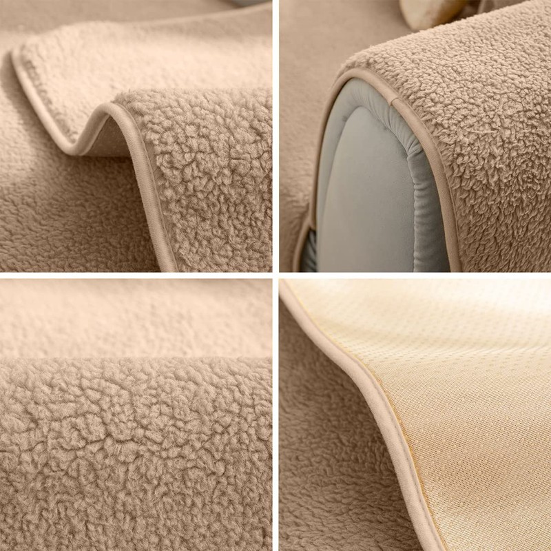 vctops Sherpa Fleece Sofa Couch Covers Super Soft Warm Plush