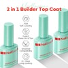modelones Nail Builder Gel Top Coat, 2-in-One Clear Builder for