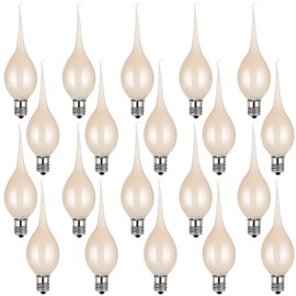Roowest 20 Pieces Silicone Dipped Candle Light Bulbs Decorative 5w Gold Glowing Candle Light Bulbs Replacement Rustic Chandelier for Window