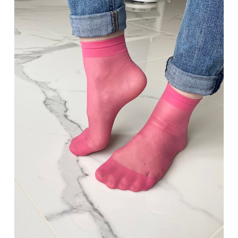 MALVA Sheer Ankle Socks Thin Nylon Ankle Hosiery Socks Short