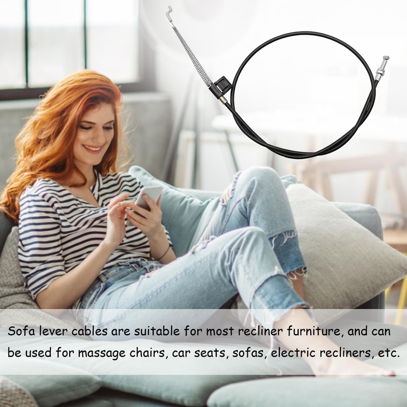 jeufun 1 Pcs Metal Recliner Replacement Parts Cable,Universal Recliner Cable