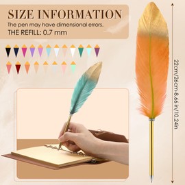 Honoson 40 Pcs Feather Quill Ballpoint Pens Bulk 0.7 mm Ink Feathered Vintage Refined Plated Rod Pen for Writing Guest Signature Office Party Favors (Classic)