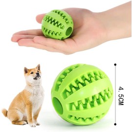 CHUANGOU Hundeball aus Gummi, Kauspielzeug für Hunde, für große und kleine Hunde, lustiger Ball (Grün und Blau), 2 Stück