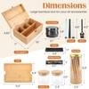Coozyupper Large Bamboo Storage Box with Removable Tray Kit -