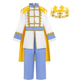 ReliBeauty Prince Costume Children's Boy with Crown, 150