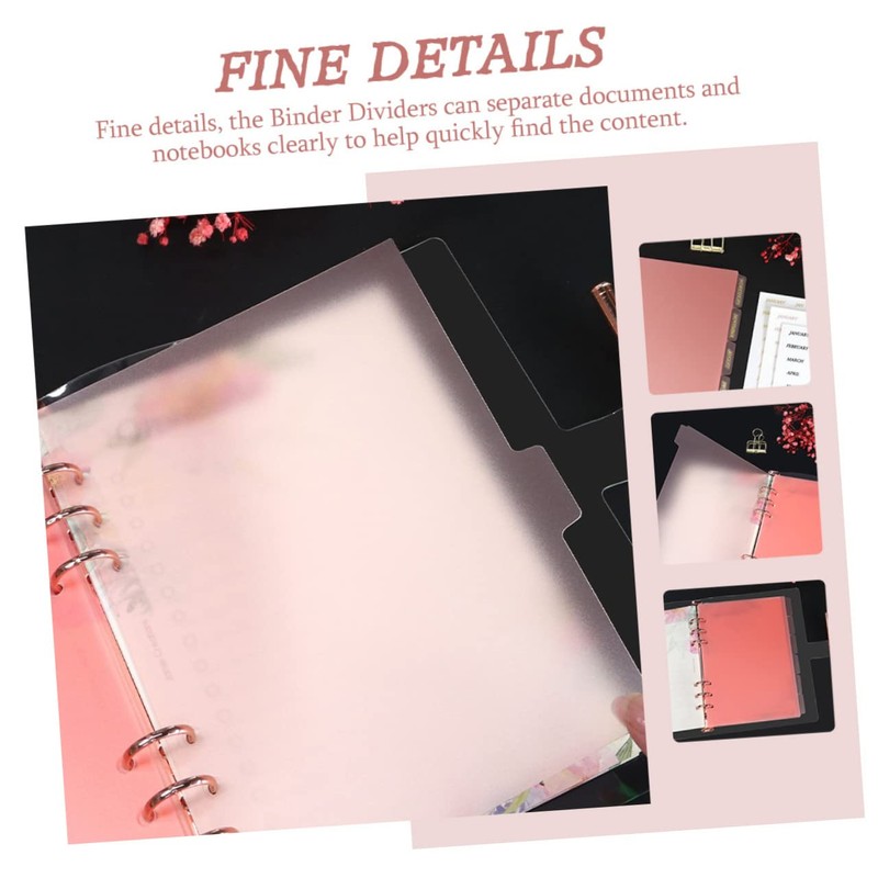 HOODANCOS 6pcs Notebook Separated Pages Planner Inserts Notepad Tabs Recipe