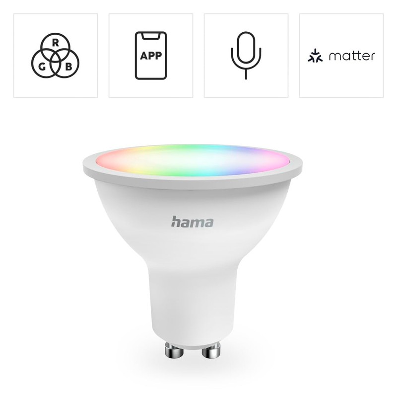 Hama 00176642 Smart Lamp GU10, 4.9 W, LED, Matter, Reflector,