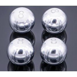 MEAJOO 4PCS Pool 8 Ball Tire Valve Stem Caps, Aluminum Alloy Corrosion Resistant Leak-Proof Tire Air Cap Set, Universal for Cars, Trucks, Bikes, Motorcycles, Bicycles Tire Caps(Silver)