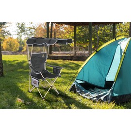 Nice C Camping Chair, Camping Chair with Canopy, Beach Chair, Fishing Chair, Chair with Canopy, Sports Chair, w/Removable Footrest, Cooler Bag, Cup Holder (2-P Green)