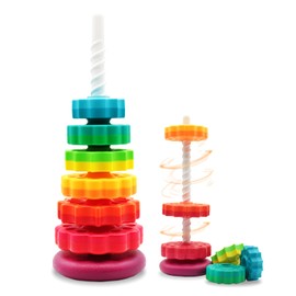 LBAIBB (1 PCS) Spinning Stacking Toys,Spin Toy ABS Plastic and Color Rainbow Design,Focus on Children Educational and Interactive Learning's Stack Toys, Suitable for Gifts for Boys and Girls