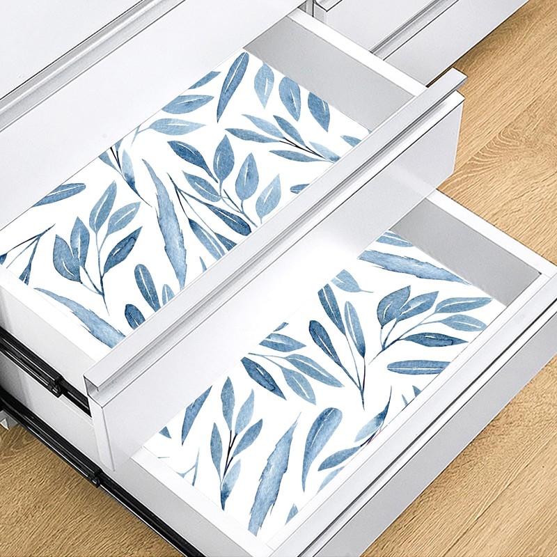 Self Adhesive Drawer Liner Shelf Blue Contact Paper 17.3in x16.4ft
