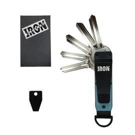 Iron Edge Key Organiser - Portable Keychain, Minimalist Heavy Duty Keyring, Pocket Smart Key Holder with Gift Box and Tool (Aluminium, Gun Metal Gray)