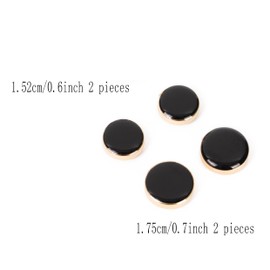Button covers for men's shirts button cuffs button cover cufflinks for men - imitation cuff chain for tuxedo, business or formal shirts Buttons on cuffs Shirt button (Enamel Gold Black)