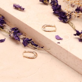 Carissima Gold Women's 9ct 2 Colour Gold Patterned Creole Earrings