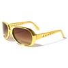 Chrome Party Aviator Elvis Star Sunglasses Men Women (BROWN/GOLD)