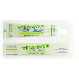 Vita-Myr Zinc+ Toothpaste, No Sugar, No Fluoride, Gluten Free, SLS Free No Alcohol, No Saccharin No Artificial Sweetener/Color ,Made in USA.5.4 Ounce Pack of 6