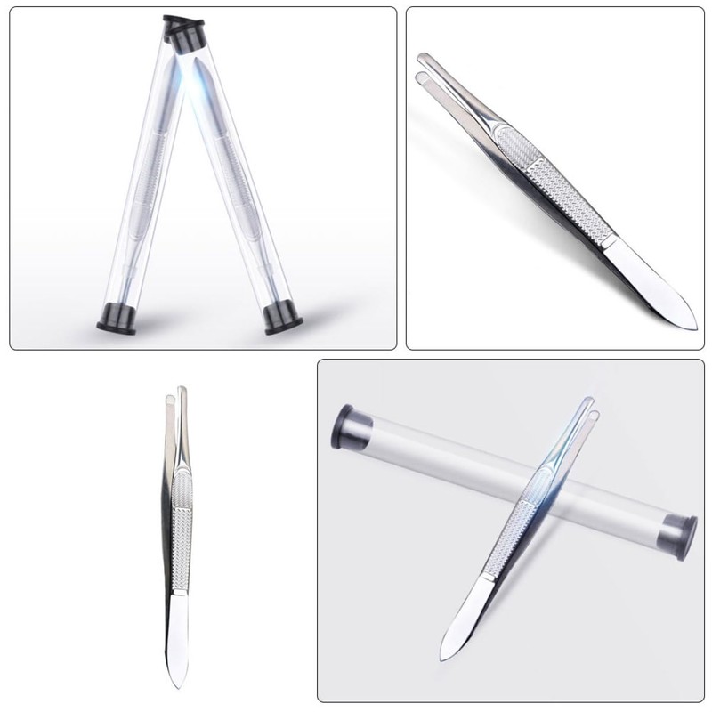 FOMIYES Ergonomic Stainless Steel Tweezers for Women's Facial Hair Removal