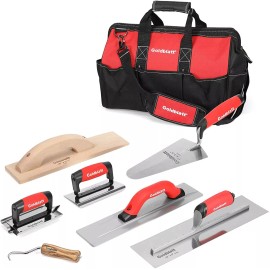 Goldblatt 8 Pieces Masonry Hand Concrete And Cement Tools Set With 16'' Tool Bag