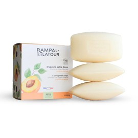 Rampal Latour - 3 überfettende Bio-Seifen – Hand- und Körperreiniger – 3 x 150 g (Arikose)