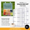 Snack Box Containers Set of 2-Reusable,100 Dissolvable Labels, 8 Adjustable