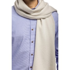 Fishers Finery Bufanda de invierno 100 % cachemira pura para hombre; ultra felpa de 2 capas, Piedra, Talla única