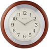 Bulova C4228 Reedham Wall Clock, 14" Diameter, Walnut