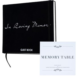 Toind Funeral Guest Book, Celebration of Life Guest Book, 9" x 7" Guest Book for Memorial Service, Guest Sign in Book with Keepsake Pocket, Premium Paper Wrinting for Timeless