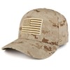 American Flag Embroidered Camo Tactical Operator Structured Cotton Cap -