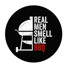 Handmade BBQ - Real Men Smell Like BBQ  - Vinyl Decal Car Laptops Cups Window Cooler Bar