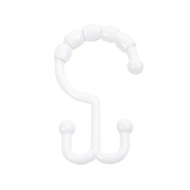 Kenney KN67125 - Anillo de Cortina de Ducha de plástico con abalorio y Ganchos Dobles para Colgar Cortina de Ducha y Barra de Cortina de Ducha estándar, para Uso en baño, fácil de Instalar, Juego de