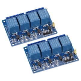 PATIKIL 2 Pack Relay Module 4 Channel 12 V Low Level Blue Relay Module Board for DSP