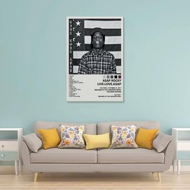 Asap Rocky Poster Live. Love ASAP Album Poster Canvas Decorative Painting Modern Aesthetic Decorative Painting Bedroom Living Room Art Poster 30x45cm Unframe-style-4