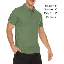 V VALANCH Men's Polo Shirts Green Golf Shirts Moisture Wicking Shirts for Men Short Sleeve Summer Work Shirts,Green,XL