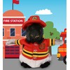 DolliBu Wild Penguin Firefighter Stuffed Animal with Name Personalization -