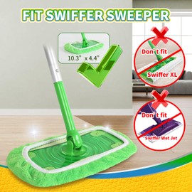AmaVins Reusable 100% Coral Fleece Mop Pads Compatible with Swiffer Sweeper, 3 Pack Wet and Dry Flat mop Cover, Washable Wet Pads Refill for Surface/Hardwood Floor Cleaning (Mop is Not Included)