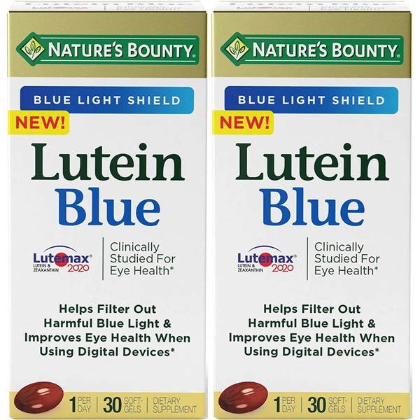 Nature's Bounty Lutein Blue Eyes Blue Light Shield, 30 Softgels (Pack of 2)