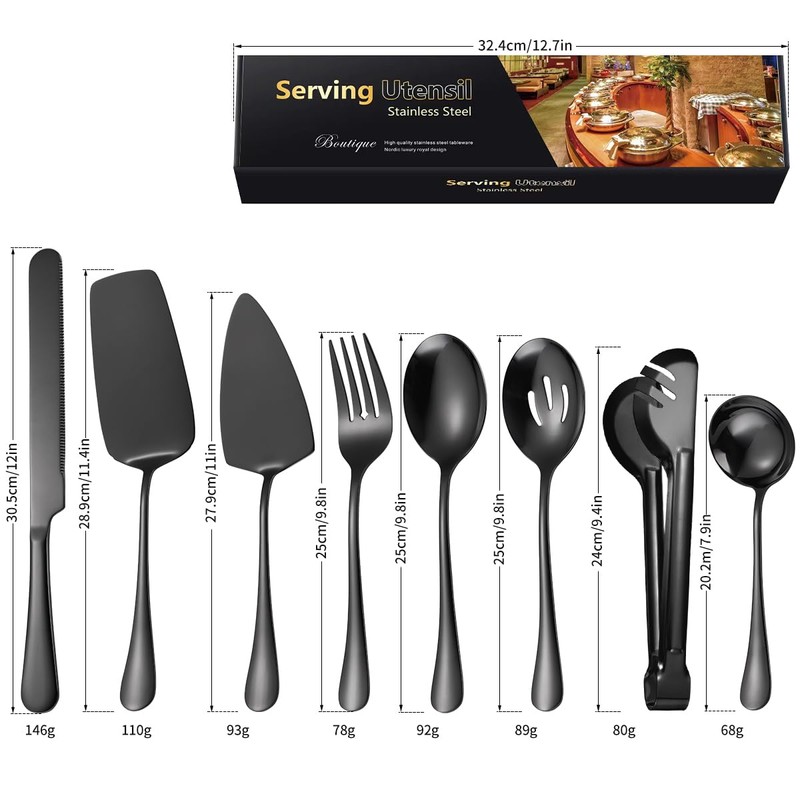AARAINBOW Serving Utensils Set Large, 8 Pcs Serving Utensils for