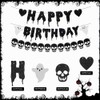 HNGWLYN - Bandera gótica de cumpleaños con purpurina negra