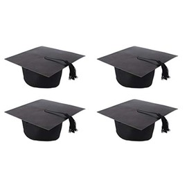 Beistle Paper Caps 4 Piece Graduation Party Supplies Costume Accessories, One Size, Black