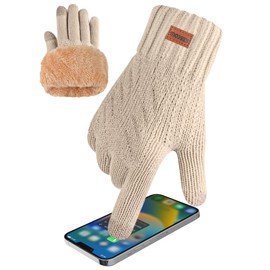 KEECOW Men's Winter Gloves Touchscreen Warm Thermal Fleece Knitted Gloves for Outdoor Sports Running Cycling Leisure